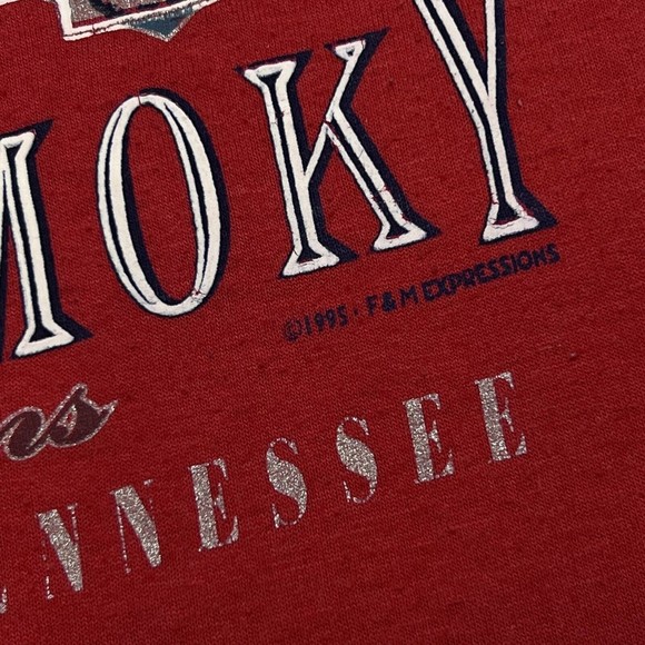 Vintage GREAT SMOKY MOUNTAINS PIGEON FORGE 1995 t-shirt XL SINGLE STITCH - Picture 3 of 11